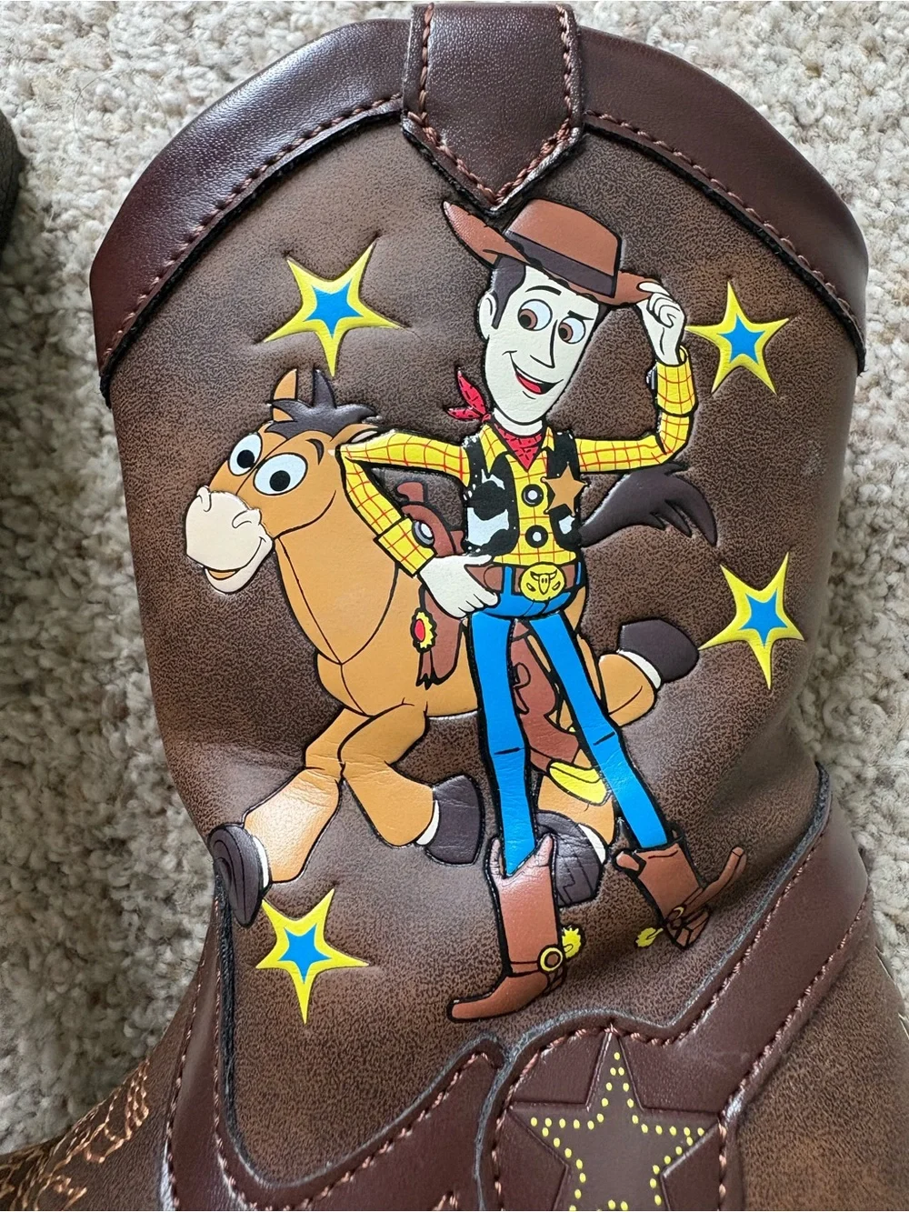 Toddler Toy Story Boots - Brown 6: Woody Western Style, Disney Licensed, Zipper